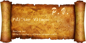Péter Vilmos névjegykártya